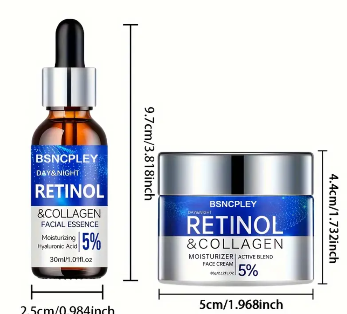 BSNCPLEY Day & Night Retinol & Collagen Firming Cream and Serum Set