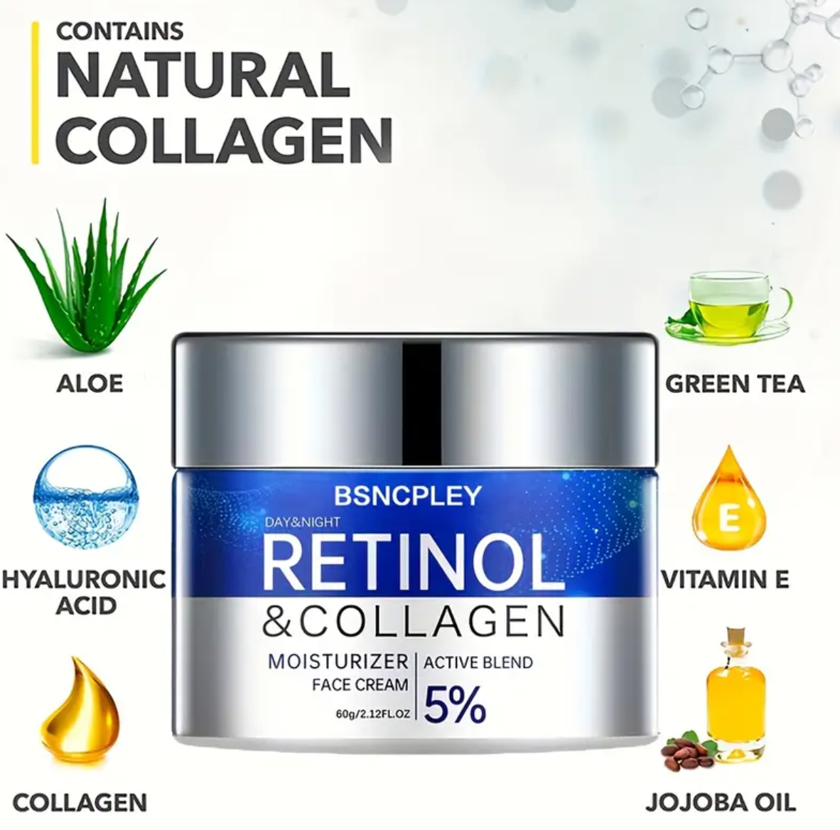 BSNCPLEY Day & Night Retinol & Collagen Firming Cream and Serum Set